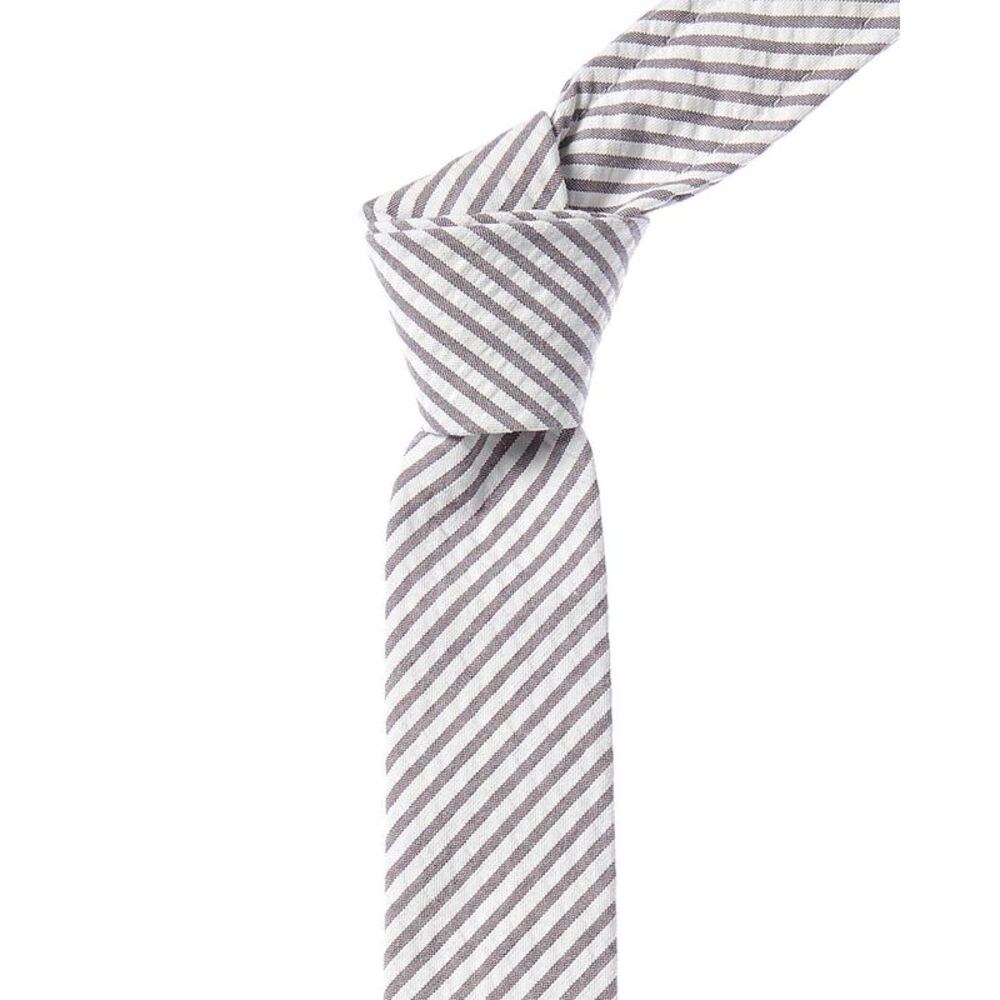 Thom Browne Grey Stripe Tie, Grey
